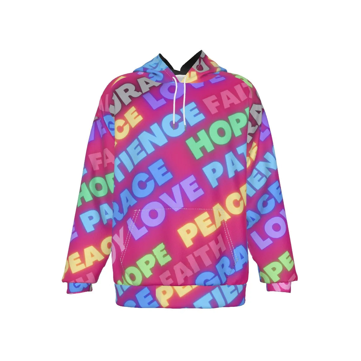 Pink Positive All Over print Hoodie